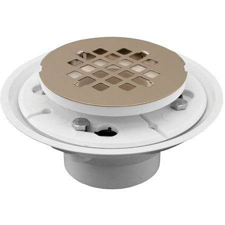 Jones Stephens 2in x 3in PVC Drain with 2in PVC Spud and Snap-In Strainer D50018